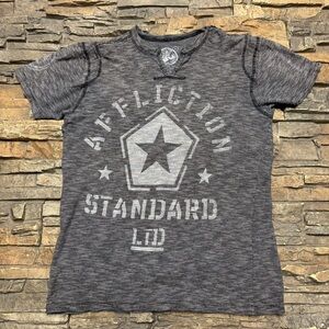 Affliction Standard Dry Goods LTD73 Skull Graphic Shirt Adult Large Gray Cotton